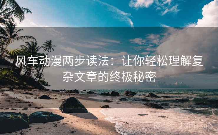风车动漫两步读法：让你轻松理解复杂文章的终极秘密
